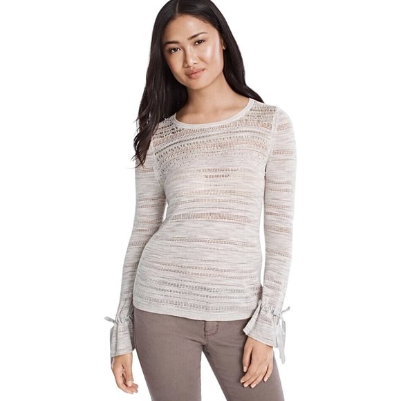 White House Black Market Sweaters - WHBM Tie Sleeve Embellished Sweater